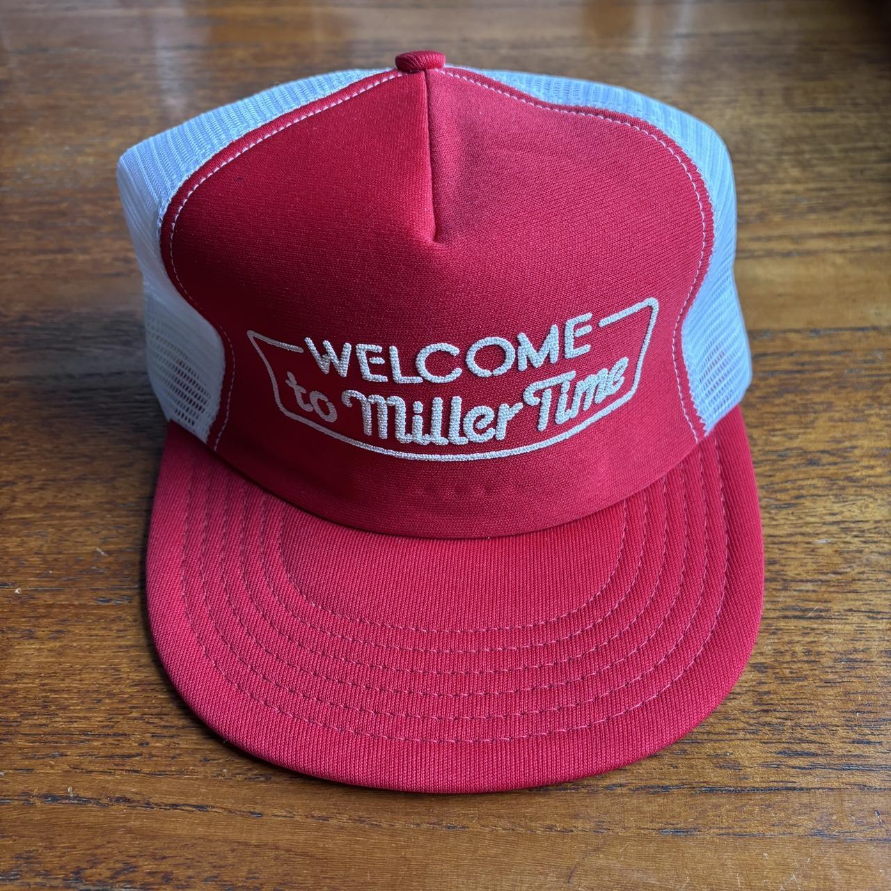 Vintage 90s USA Miller lite beer alcohol promotional graphic trucker cap