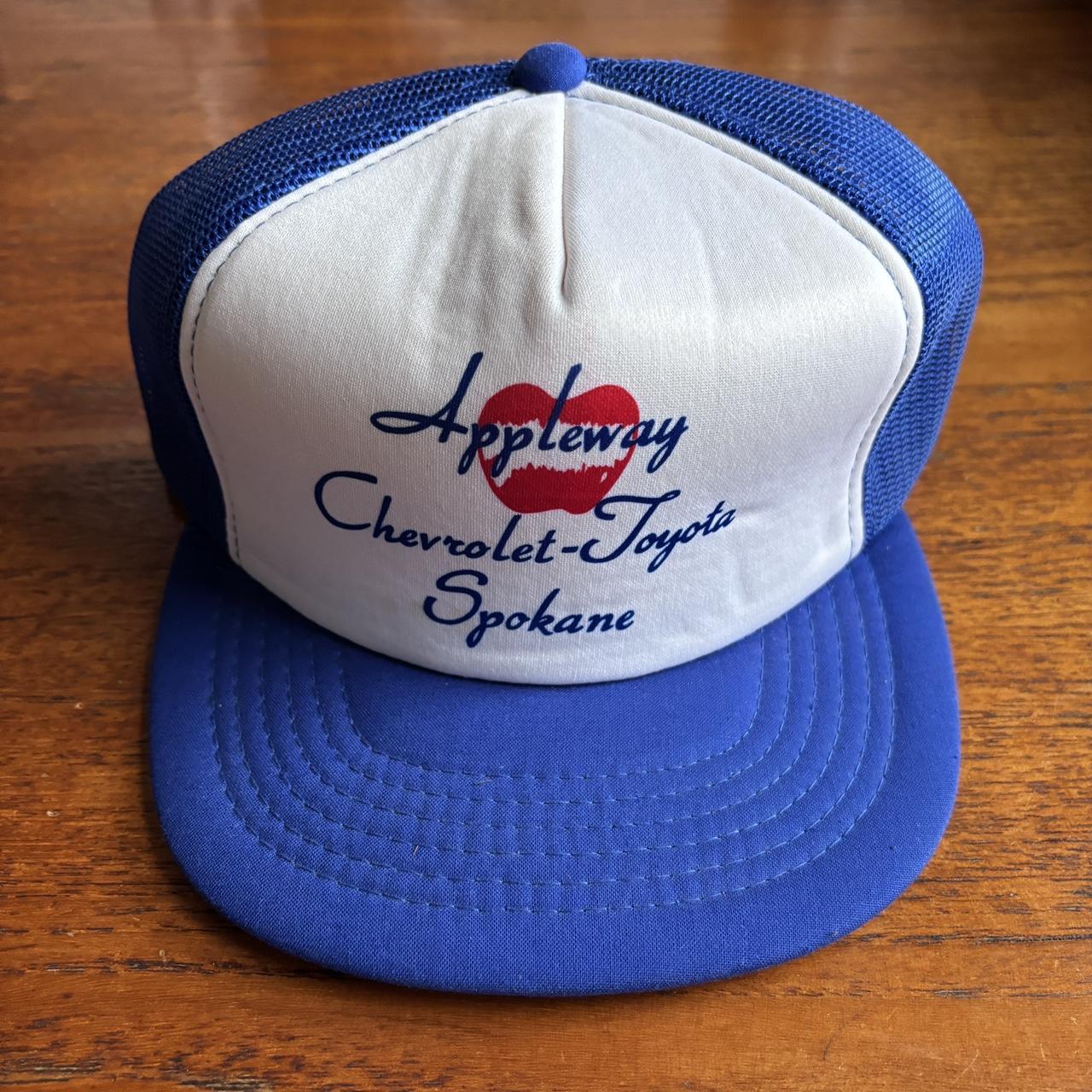 Vintage 90s USA Chevrolet Toyota automobile dealership Spokane Washington trucker cap