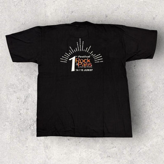 Vintage 90s USA Paris Rock Festival at Parc des Princes graphic band t-shirt