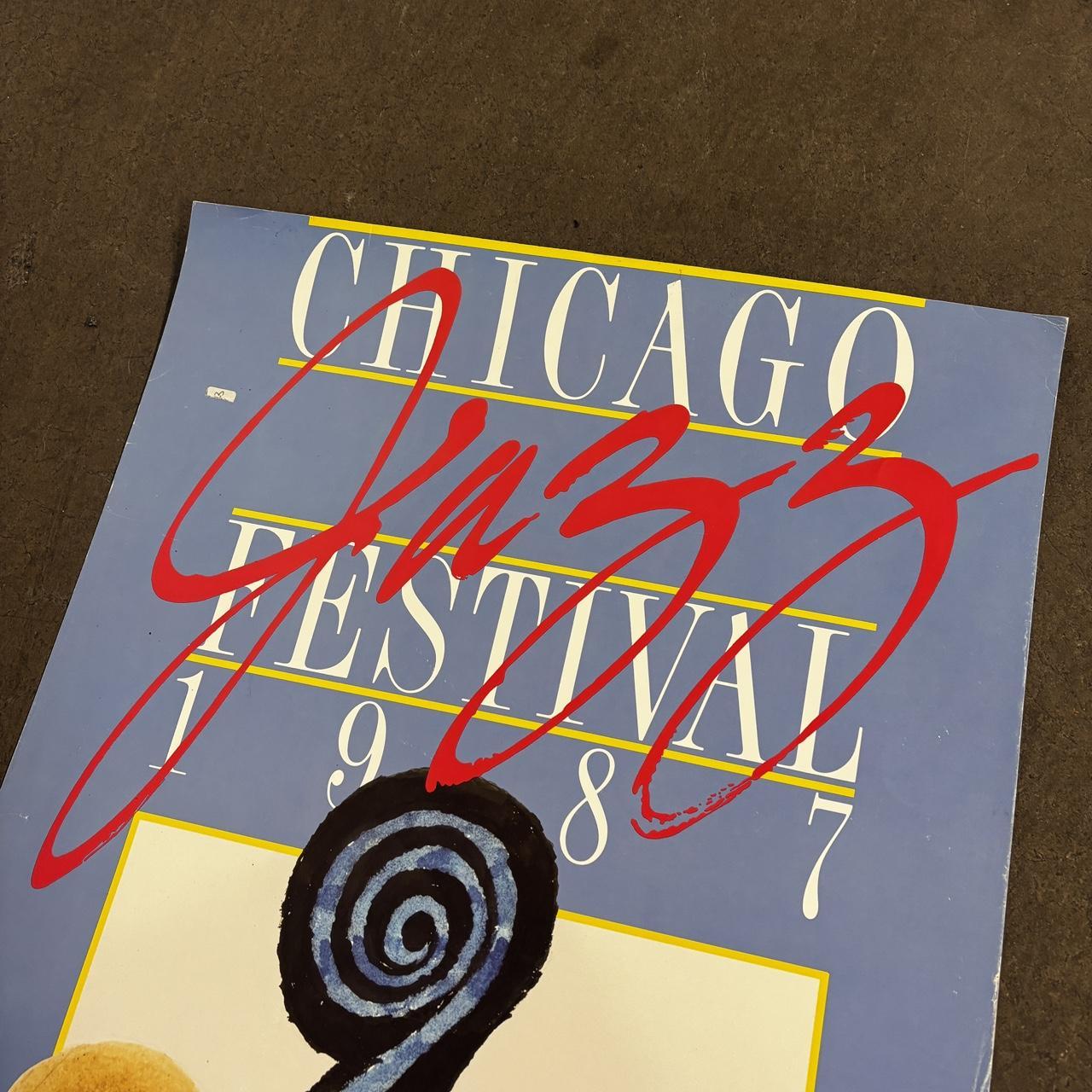 Vintage 80s Chicago Jazz Festival poster David Stone Martin print