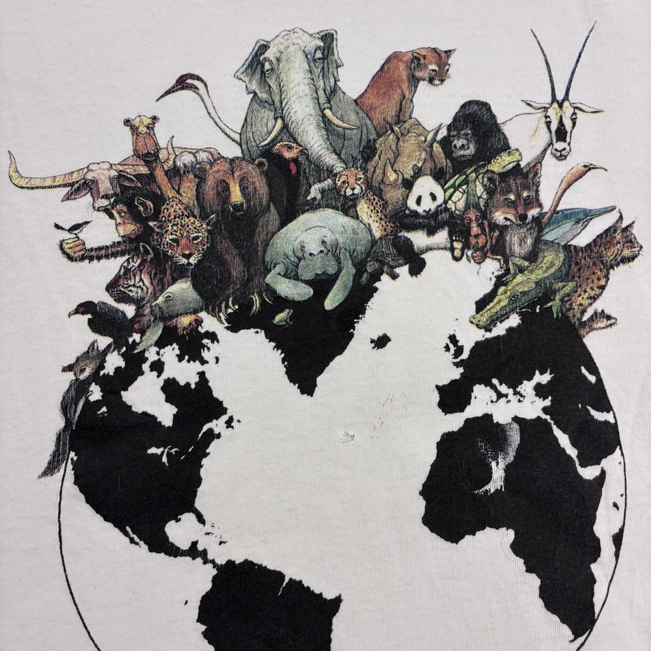 Vintage 90s USA humanitees “they were here first” nature wildlife graphic t-shirt