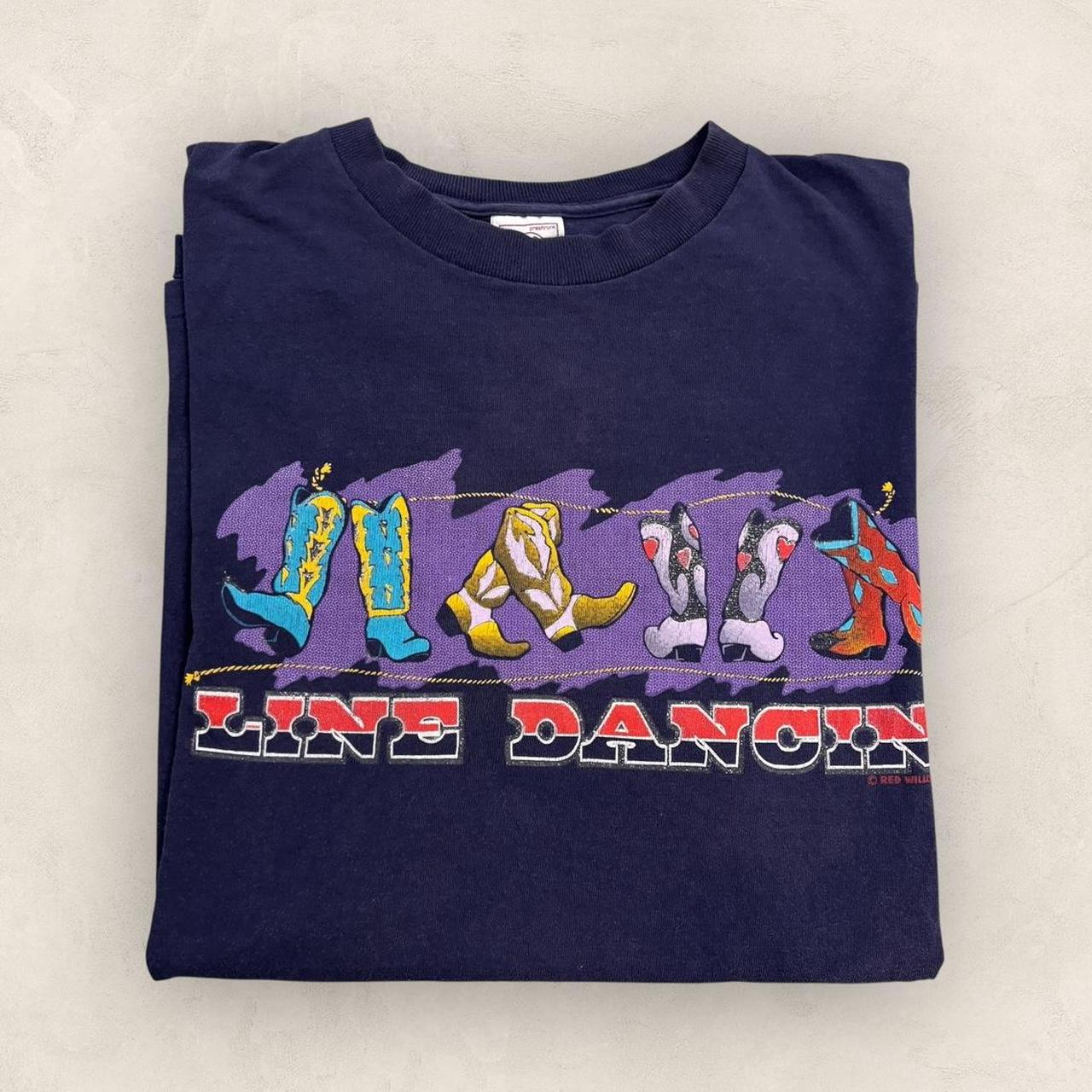 Vintage 90s USA Line Dancing rodeo western cowboy graphic t-shirt