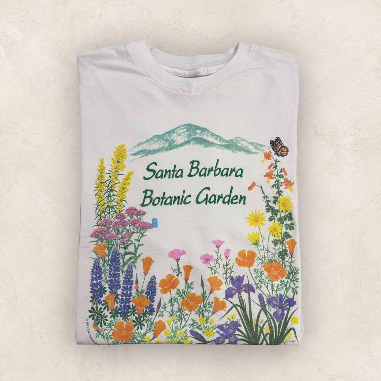 Vintage 90s USA Santa Barbara botanic garden flower nature graphic t-shirt
