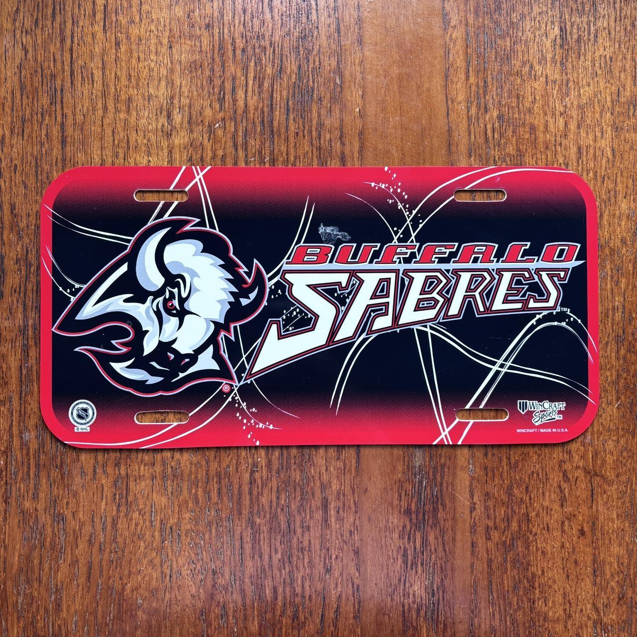 Vintage 90s USA Buffalo Sabres NHL ice hockey novelty license plate