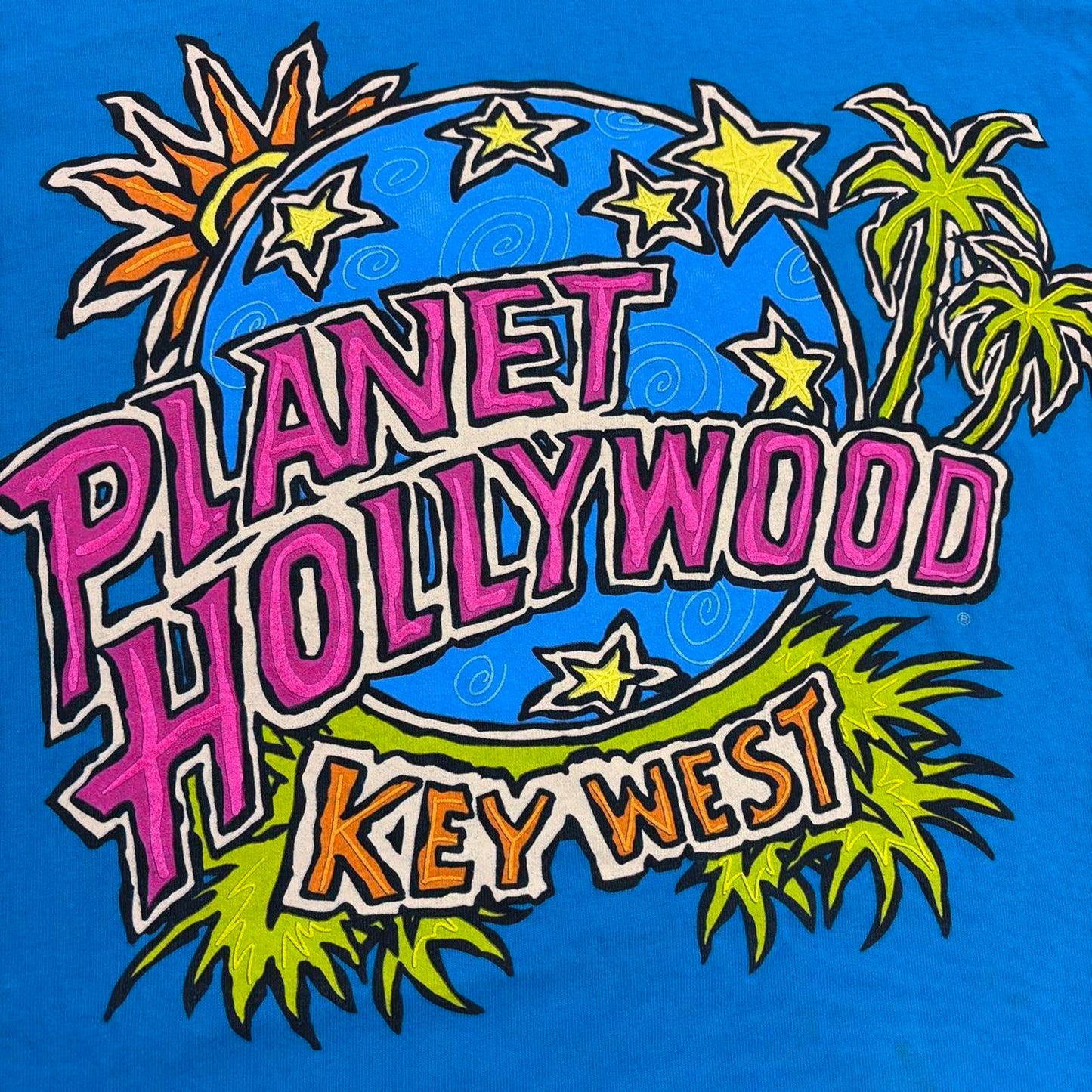 Vintage 90s USA Planet Hollywood Key West Florida bar restaurant graphic t-shirt