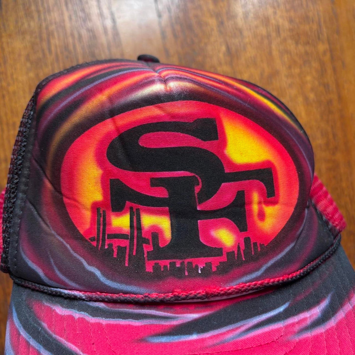 Vintage 90s USA San Francisco air brush souvenir graphic trucker cap