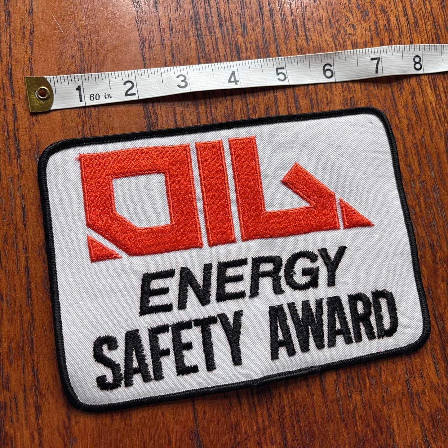 Vintage 90s USA oil energy safety award large embroidered patch