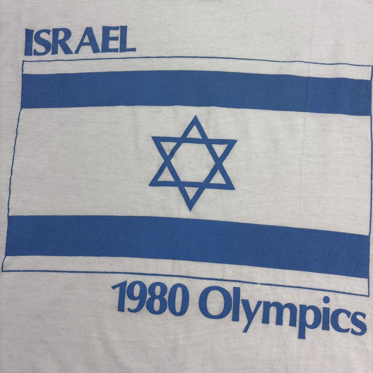 Vintage 80s Moscow Olympics team Israel summer games athletics ringer t-shirt