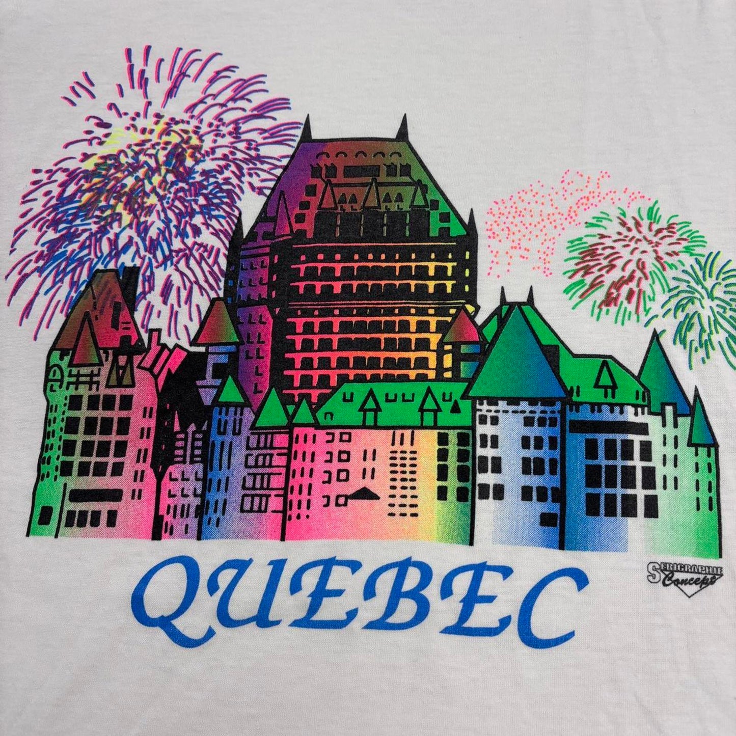 Vintage 90s USA Quebec City Canada tourist souvenir graphic t-shirt