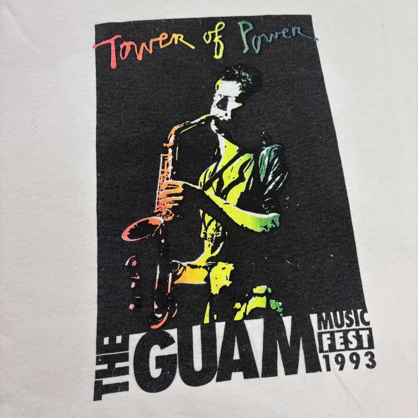 Vintage 90s USA Tower of Power R&B funk Guam Music Festival band t-shirt