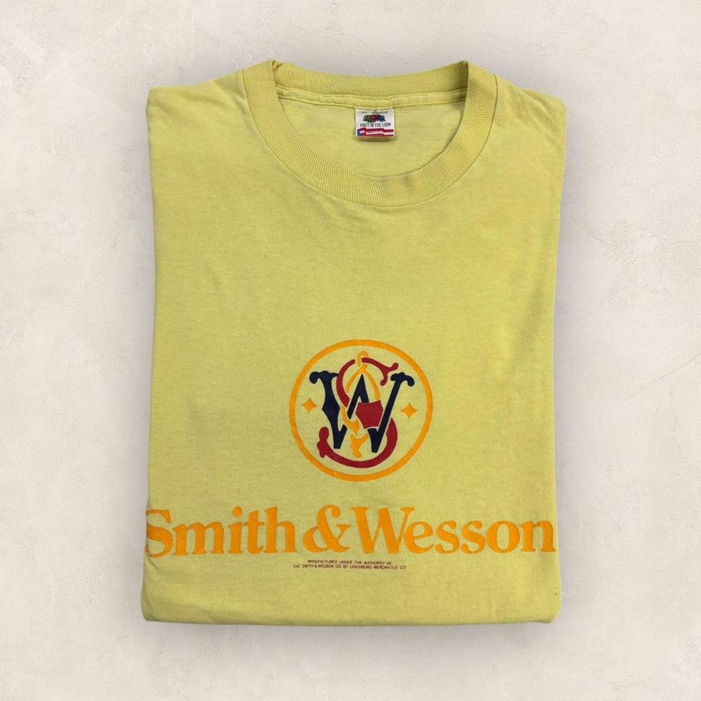 Vintage 90s USA Smith and Wesson firearm manufacturer graphic t-shirt