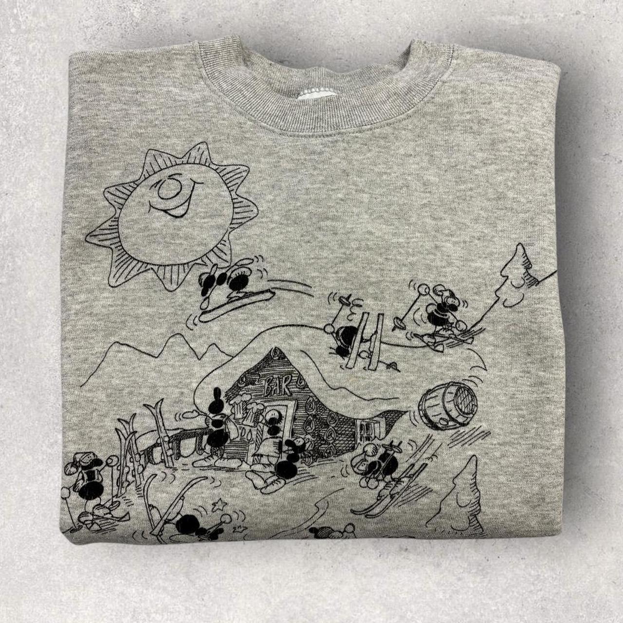 Vintage 90s USA Skiing snow sports Fabio Vettori illustration graphic sweatshirt