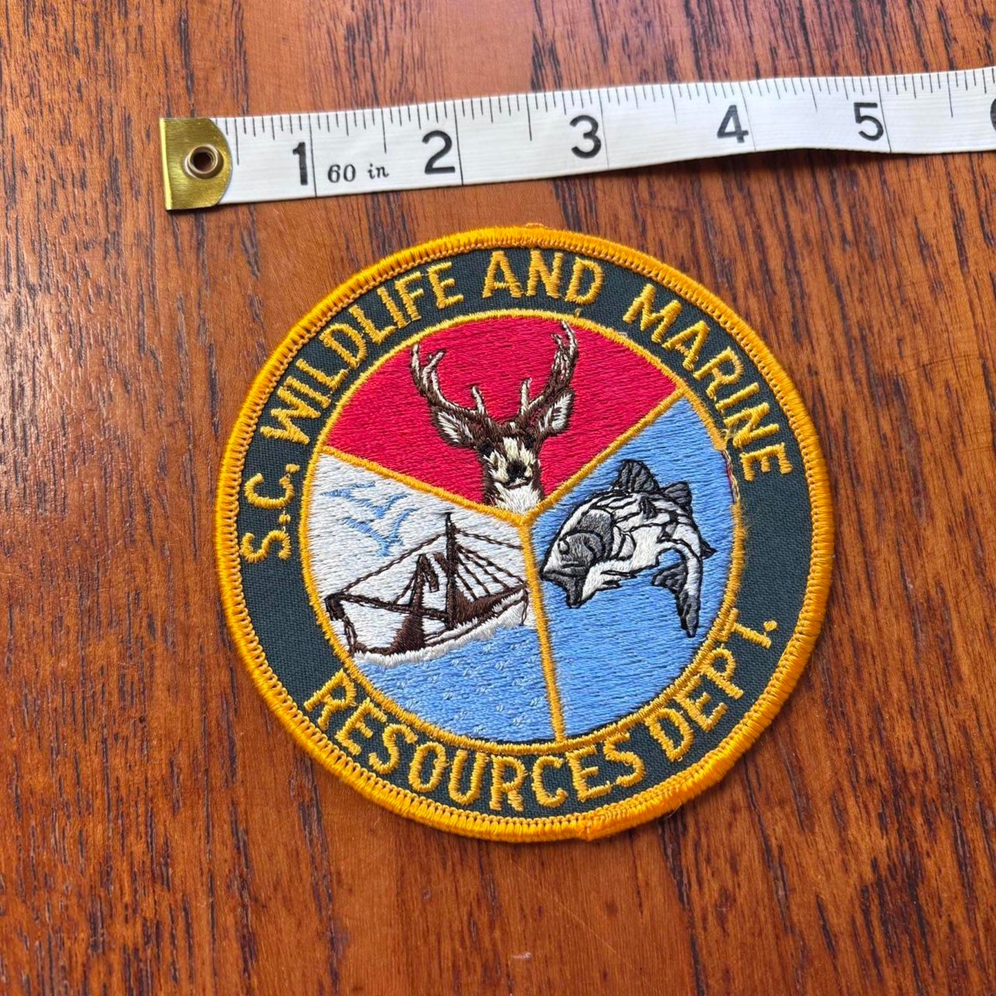 Vintage 90s USA South Carolina wildlife and marine department embroidered patch