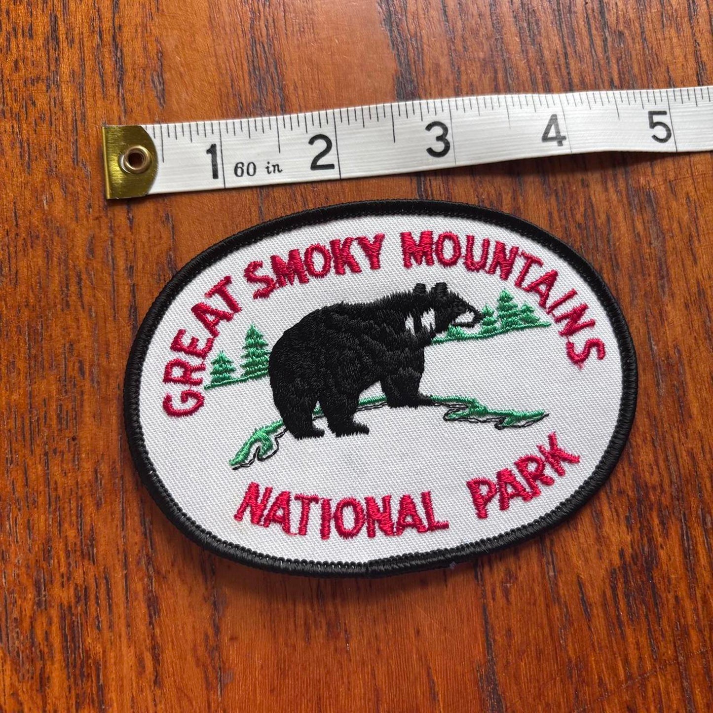 Vintage 90s USA Great Smoky Mountains national park nature embroidered patch