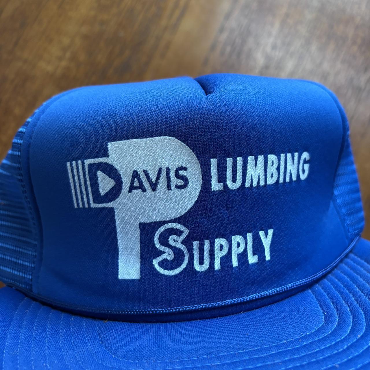 Vintage 90s USA Davis plumbing supply construction workwear trucker cap
