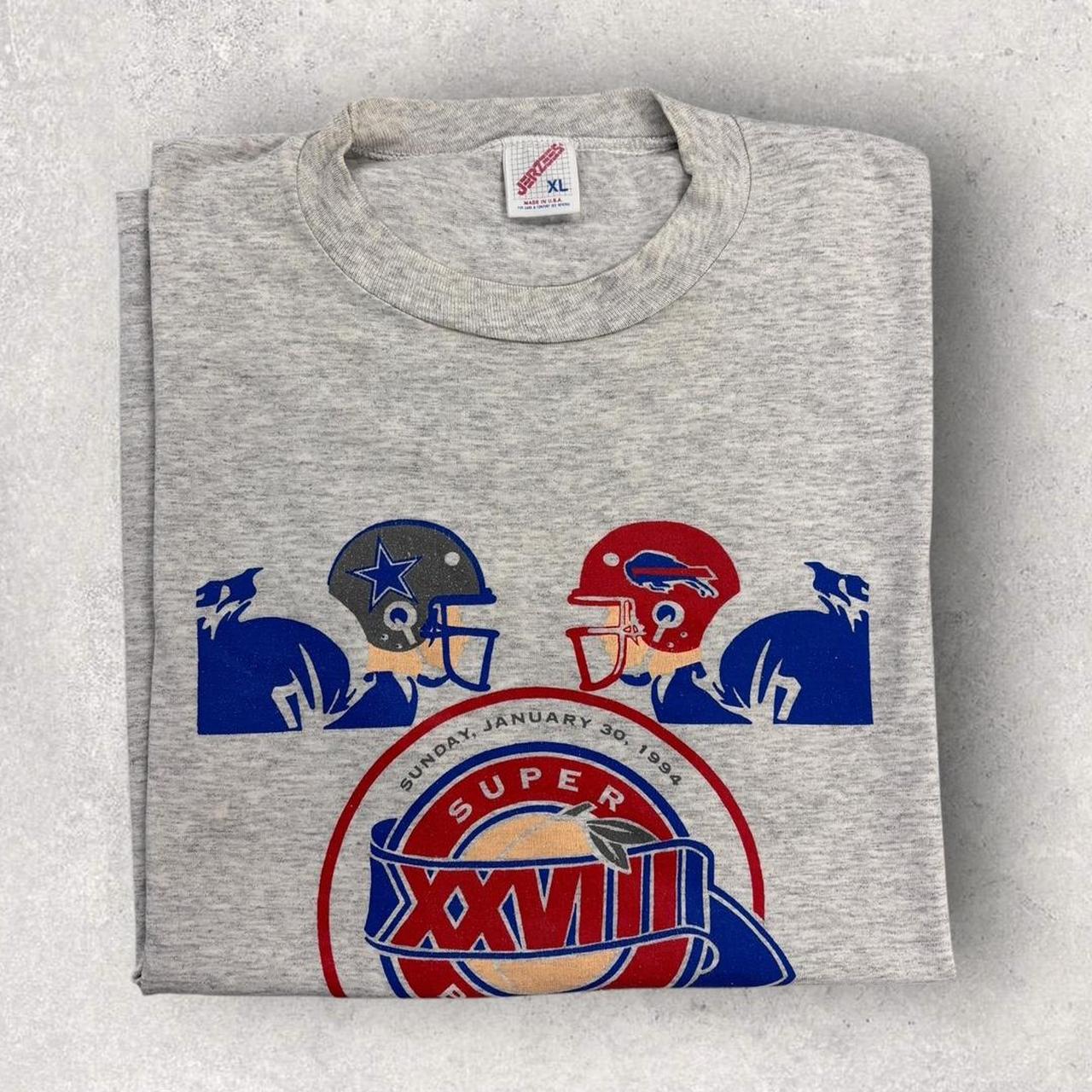 Vintage 90s USA Super Bowl 28 NFL American Football Cowboys Bills graphic t-shirt