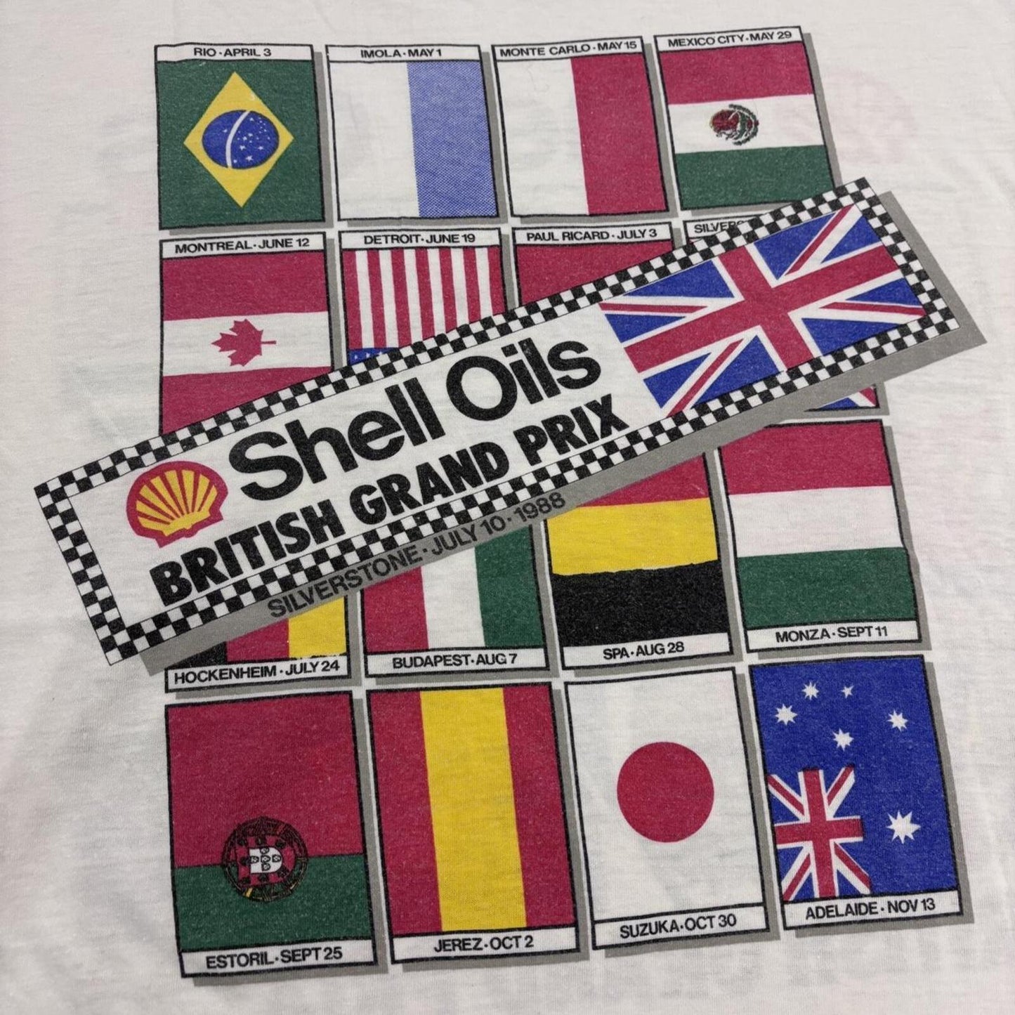Vintage Formula One British Grand Prix 88 Silverstone motorsport racing t-shirt