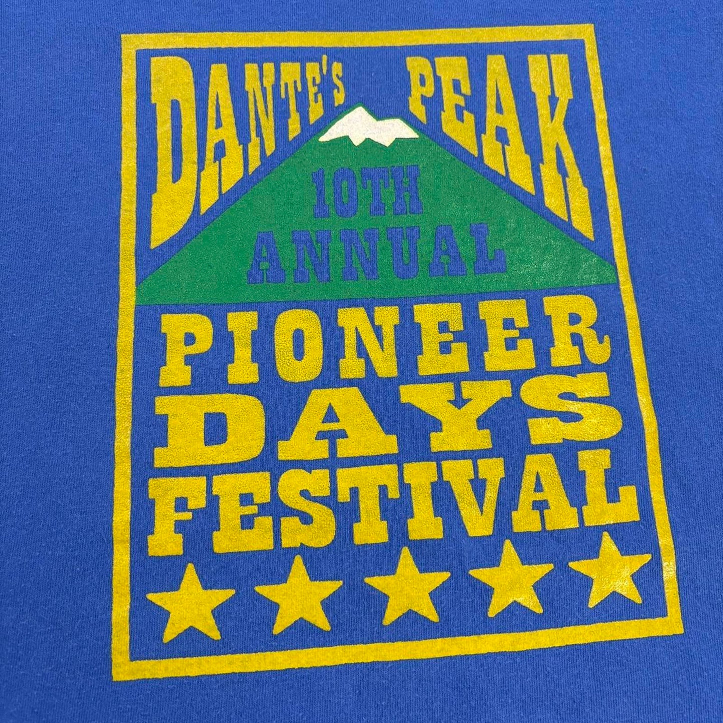 Vintage 90s USA Dante’s Peak film movie Pioneer Days Festival graphic t-shirt