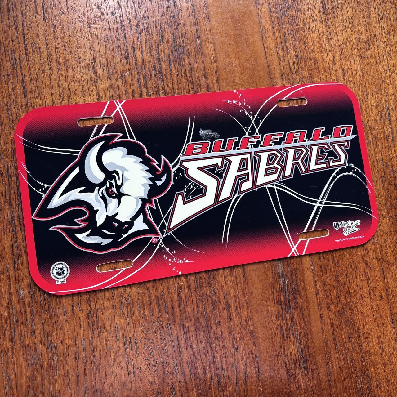 Vintage 90s USA Buffalo Sabres NHL ice hockey novelty license plate