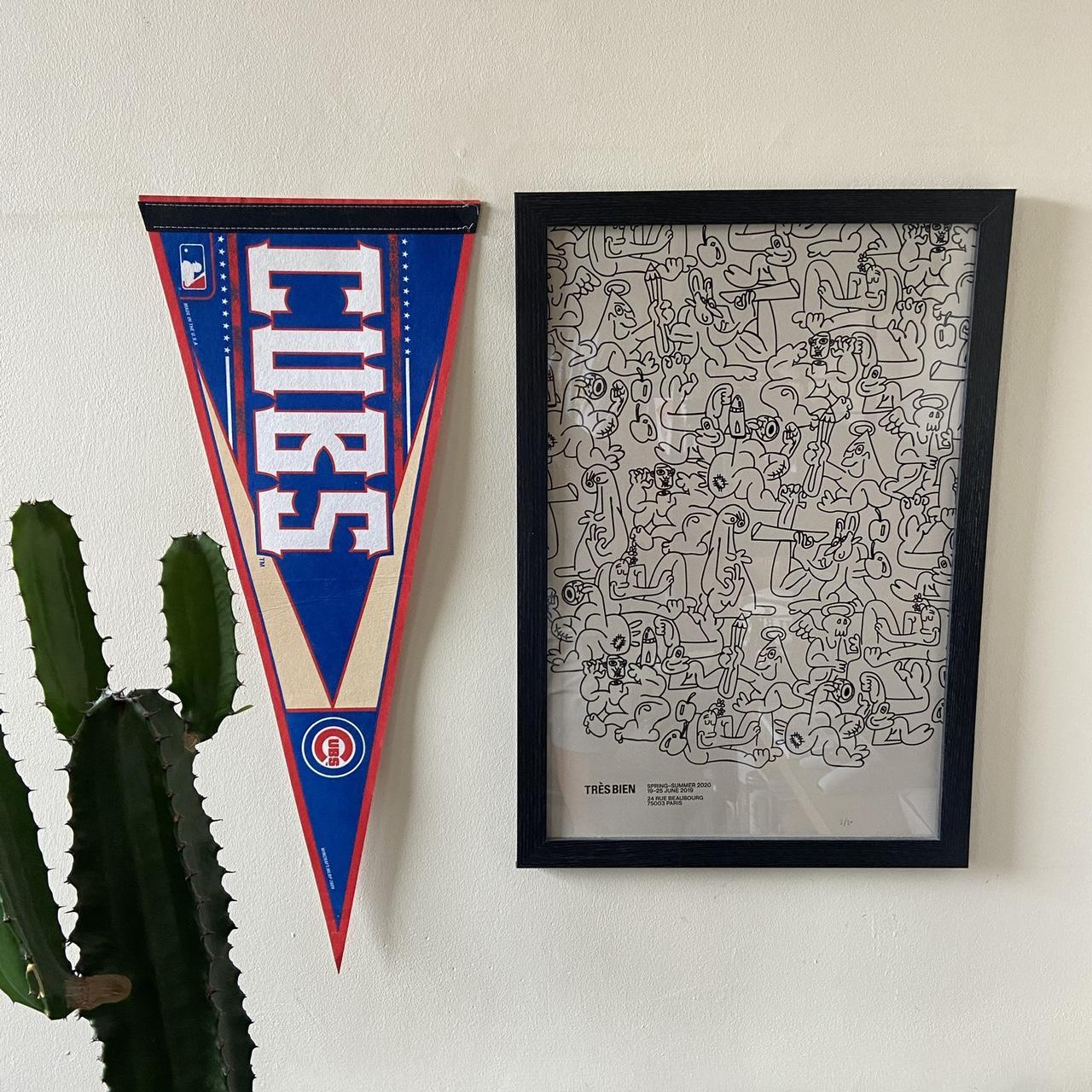Vintage Y2K 2000s Chicago Cubs baseball MLB felt pennant