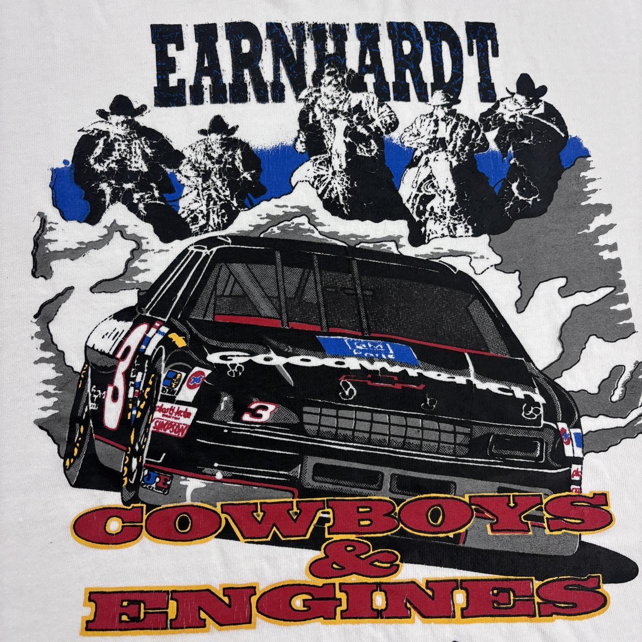 Vintage 90s USA Dale Earnhardt NASCAR cowboys and engines motorsport t-shirt