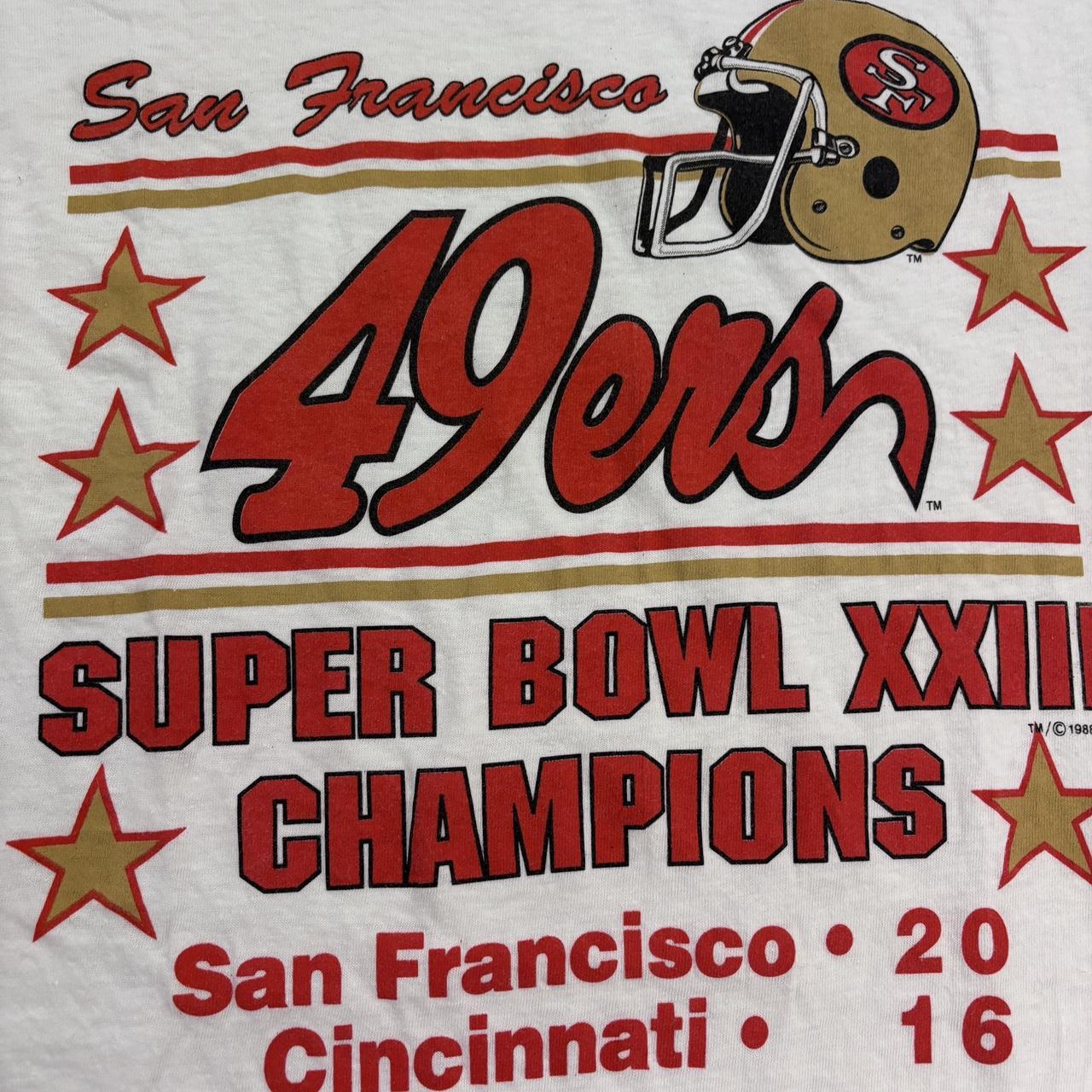 Vintage 80s USA San Francisco 49ers Super Bowl 23 champions NFL American Football t-shirt
