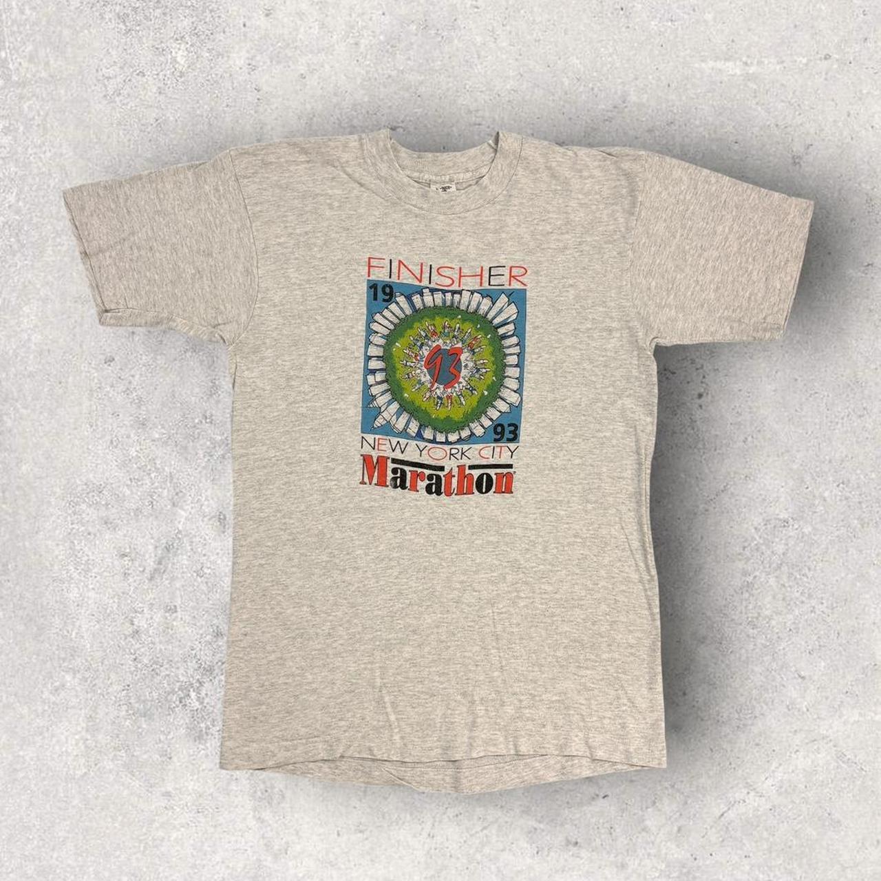 Vintage 90s USA New York Marathon 93 race finisher graphic t-shirt