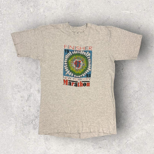 Vintage 90s USA New York Marathon 93 race finisher graphic t-shirt