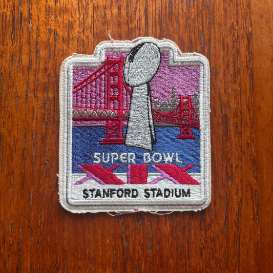 Vintage 80s USA Super Bowl 19 NFL American Football embroidered patch