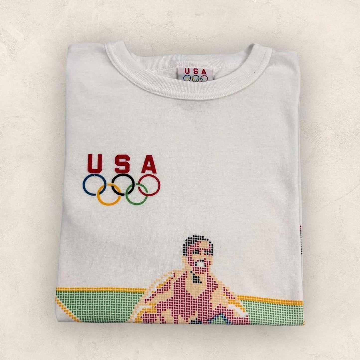 Vintage 90s USA Olympics weightlifting summer games athletics graphic t-shirt