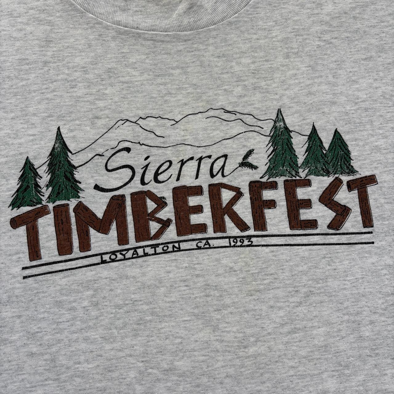 Vintage 90s USA Sierra Timberfest lumberjack logging California souvenir t-shirt
