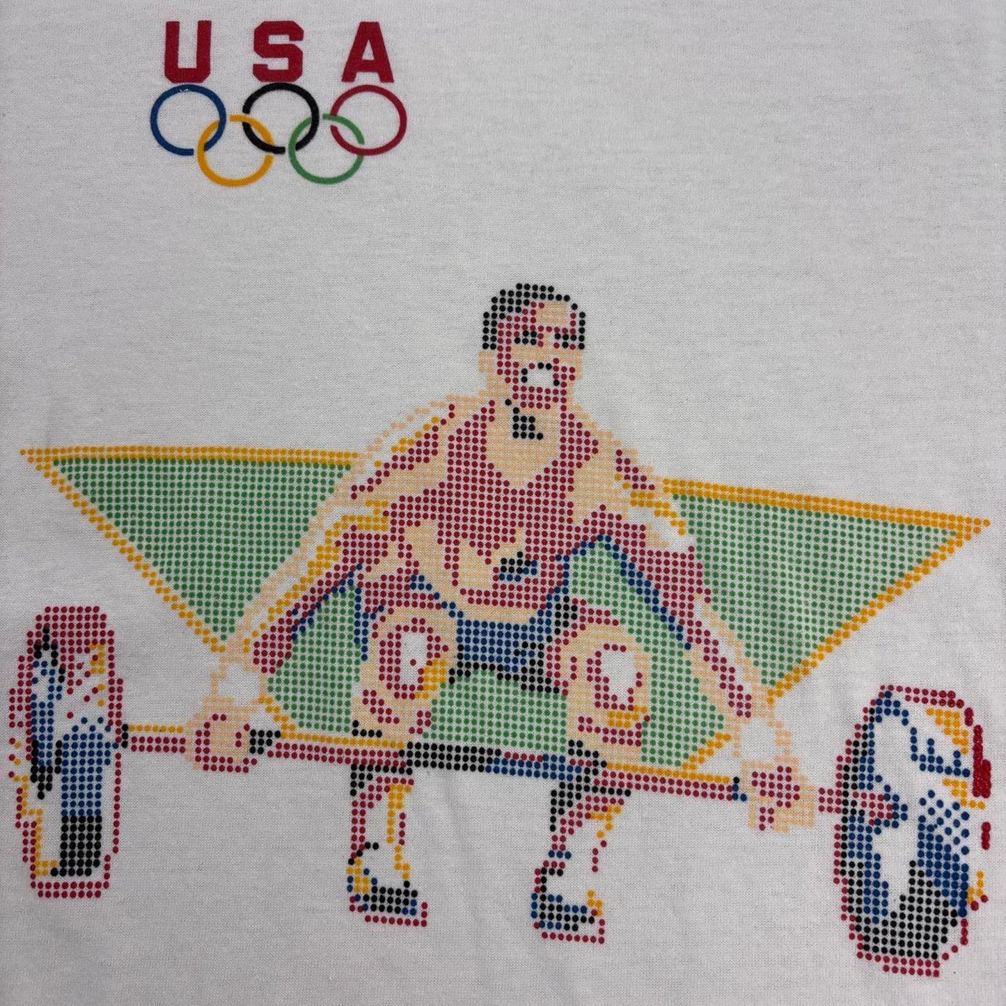 Vintage 90s USA Olympics weightlifting summer games athletics graphic t-shirt