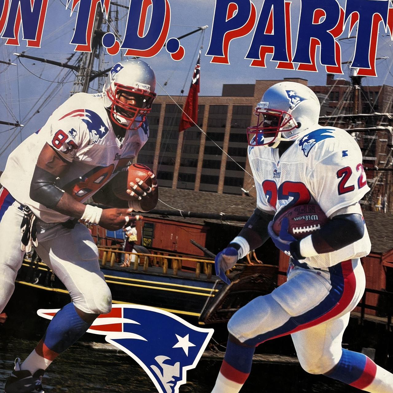 Vintage 90s New England Patriots poster NFL American Football Boston touchdown party print
