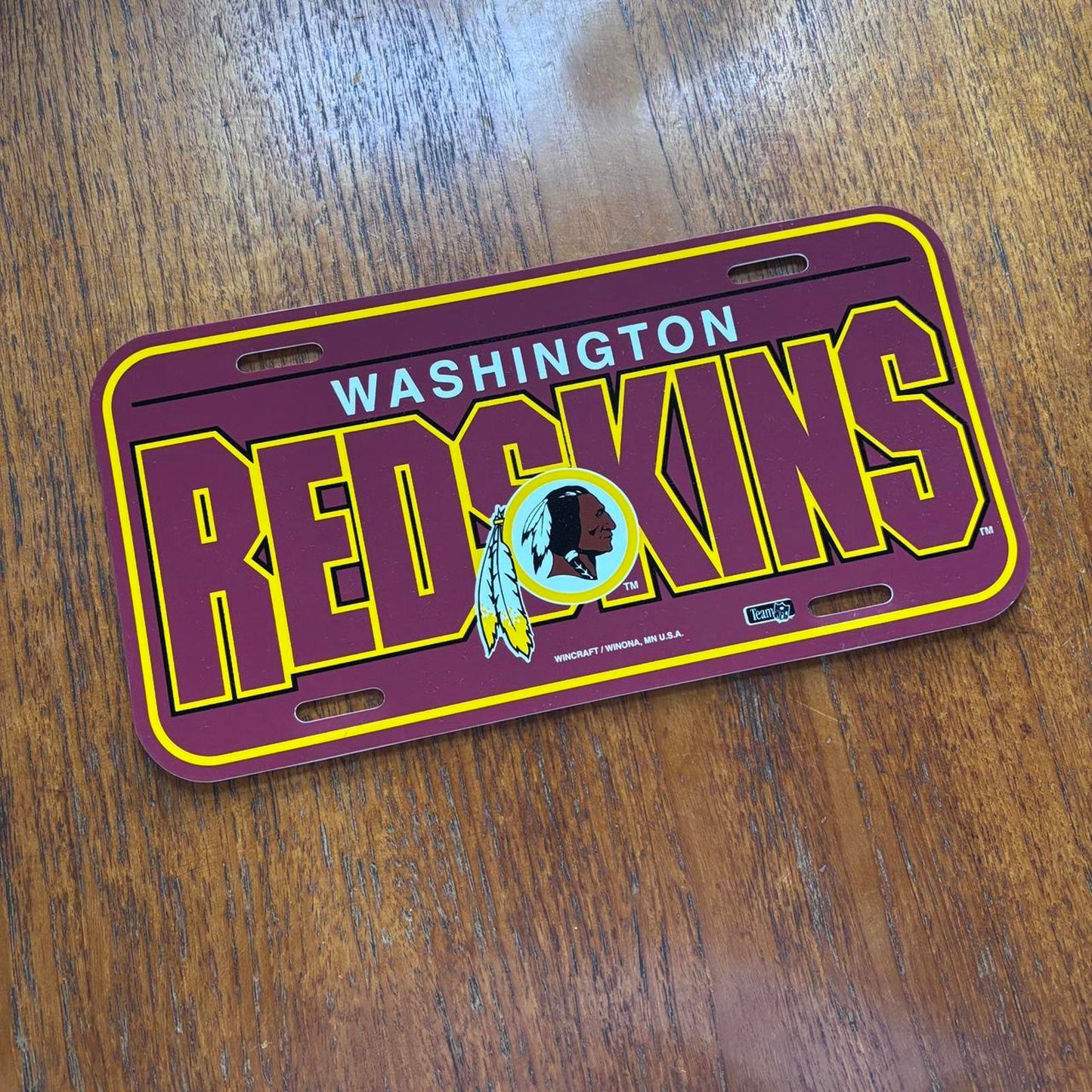 Vintage 90s USA Washington Redskins NFL American license plate