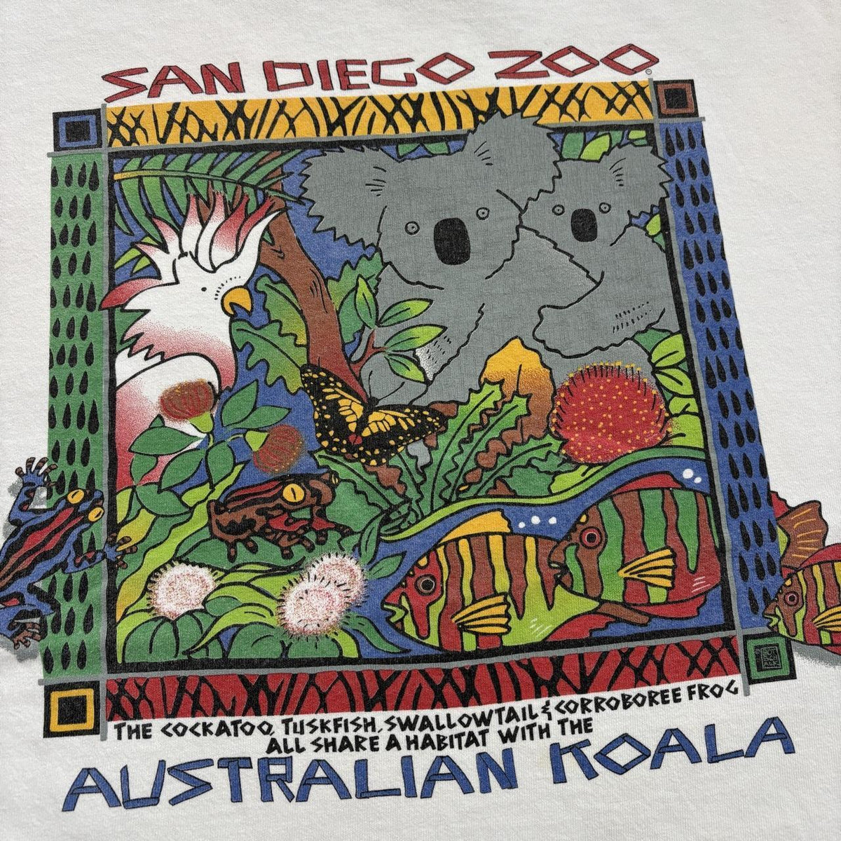 Vintage 90s USA San Diego Zoo Australian Koala nature wildlife t-shirt