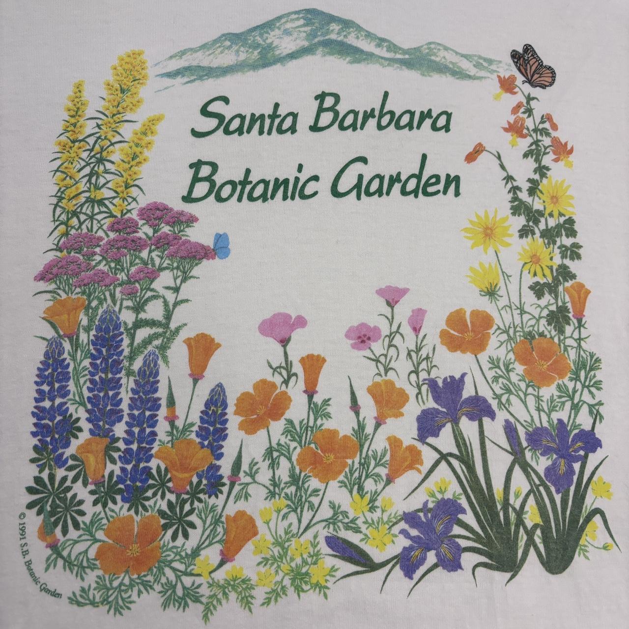 Vintage 90s USA Santa Barbara botanic garden flower nature graphic t-shirt