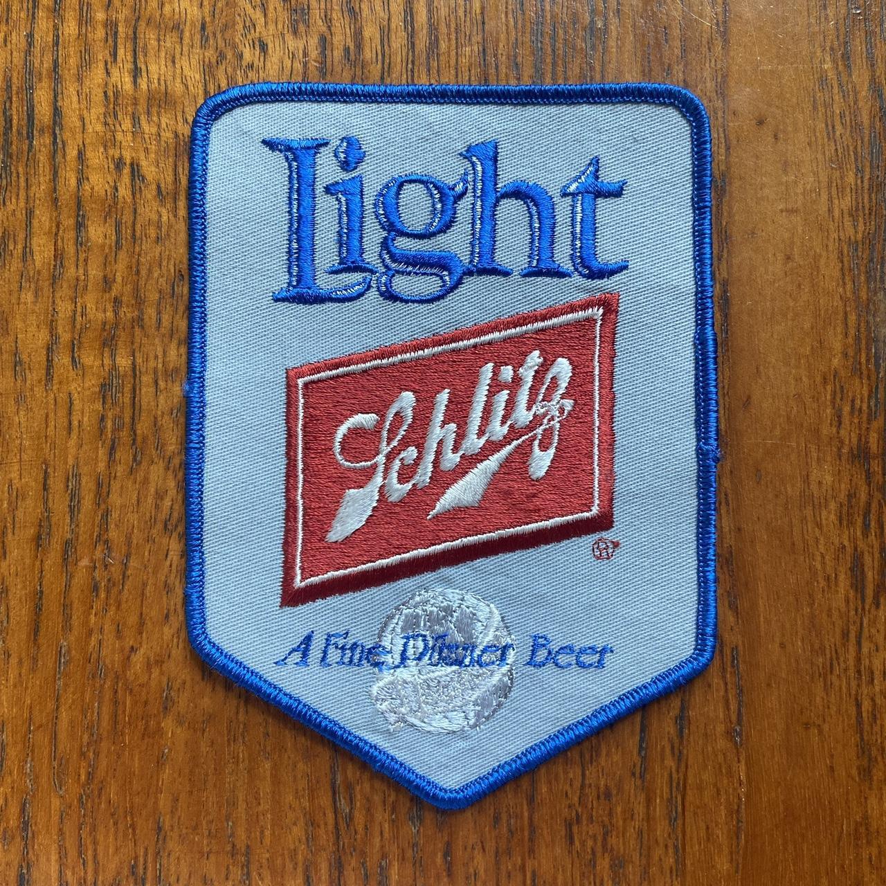 Vintage 80s USA Schlitz beer alcohol embroidered patch