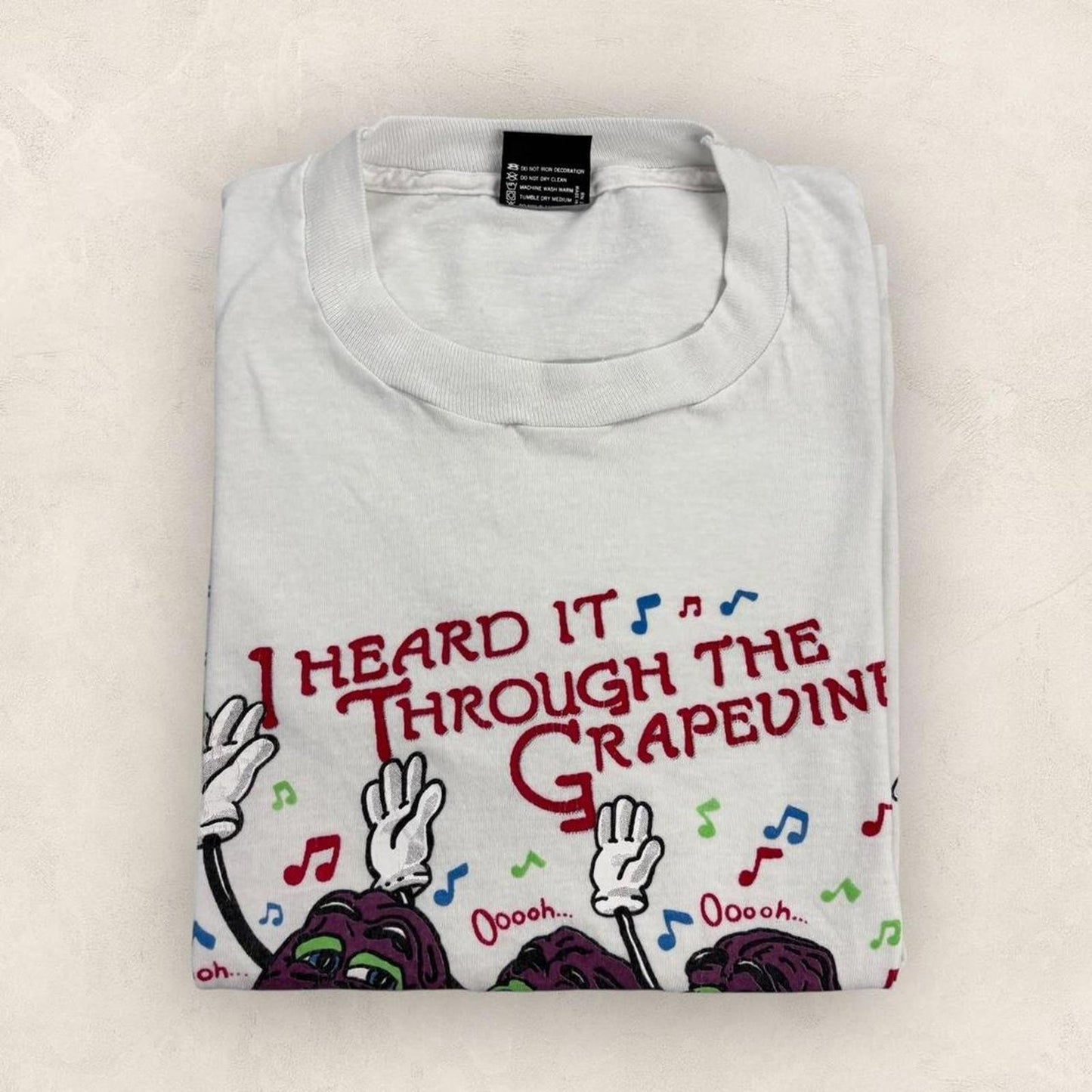 Vintage 90s USA The California Raisins musical band promotional t-shirt