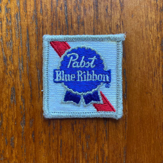Vintage 80s USA Pabst blue ribbon beer alcohol embroidered patch