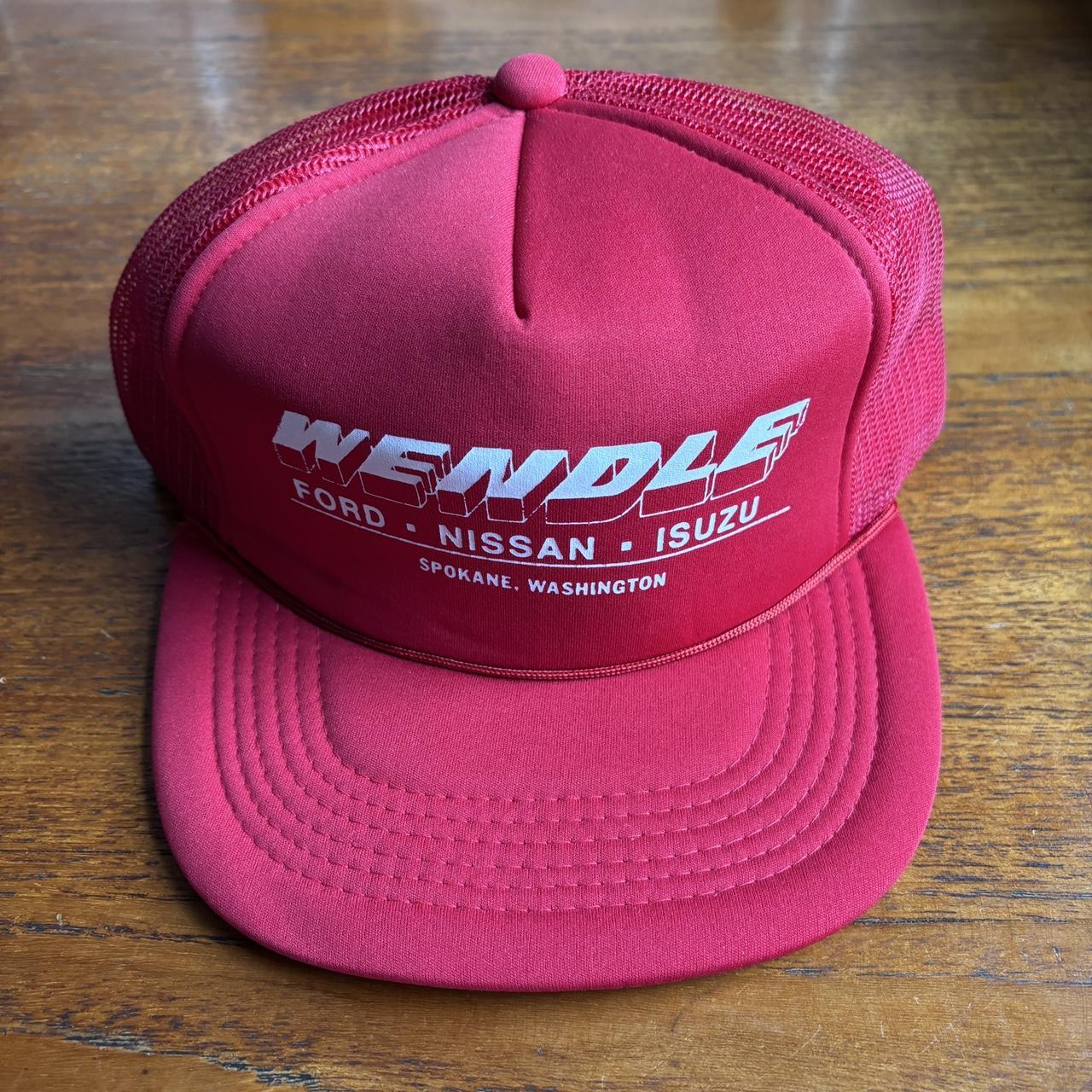 Vintage 90s USA Wendle Ford Nissan Isuzu car dealership Spokane Washington trucker cap