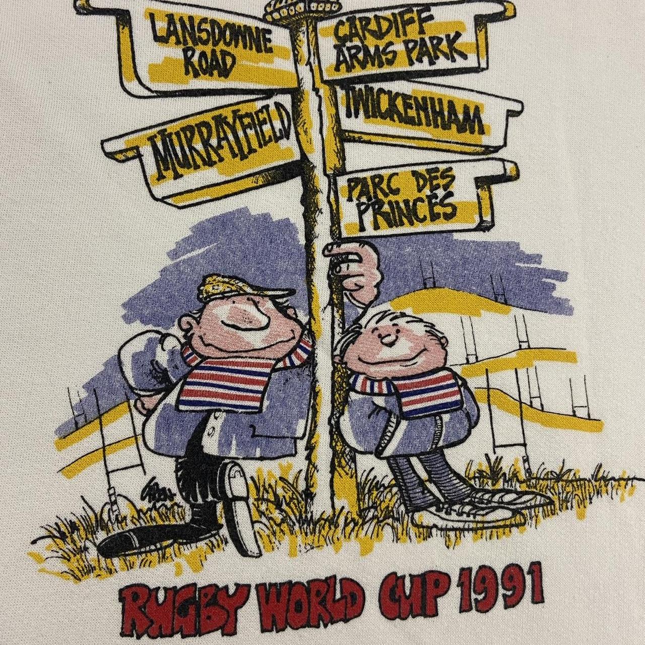 Vintage 90s Rugby World Cup 1991 promotional graphic sweatshirt