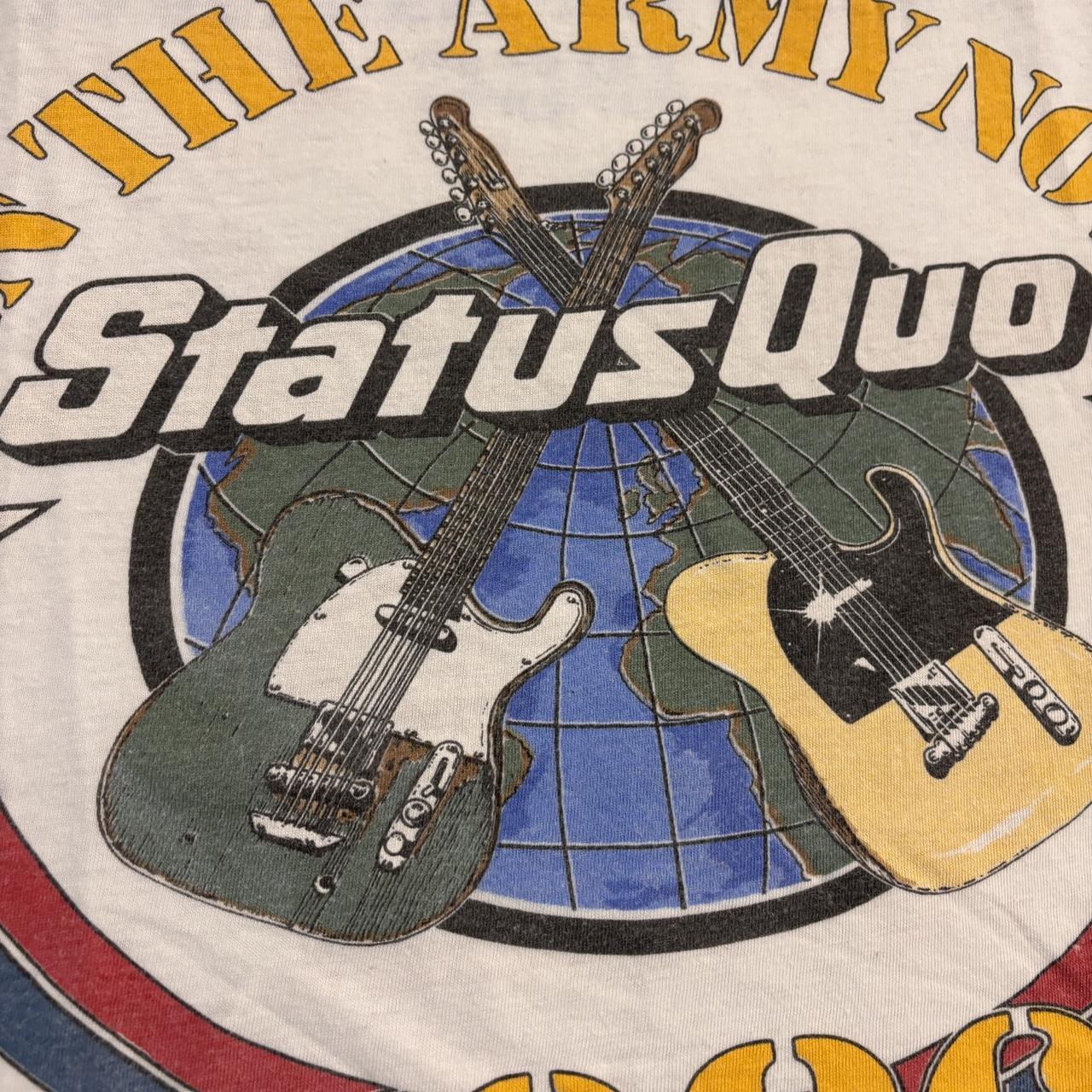Vintage 80s Status Quo in the army now UK tour rock band graphic t-shirt