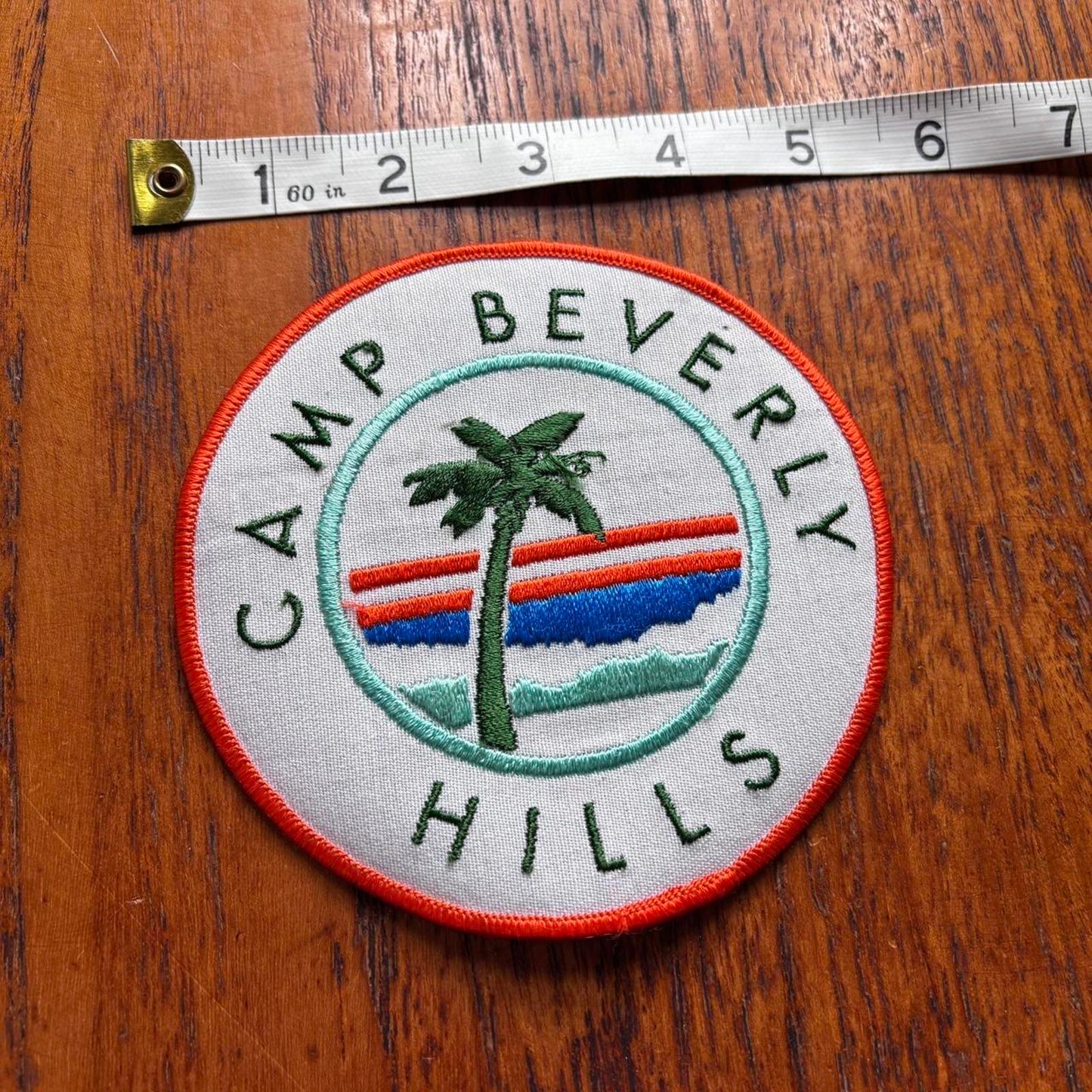 Vintage 90s USA camp Beverly Hills Los Angeles California embroidered patch