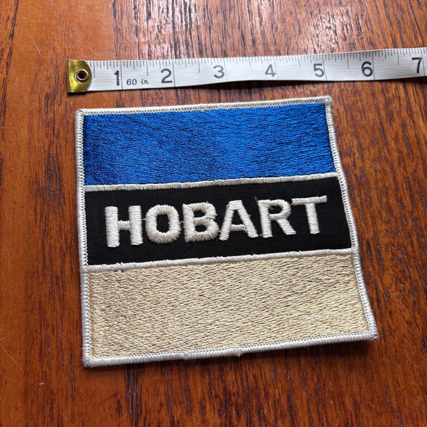 Vintage 90s USA Hobart meat slicers large embroidered patch