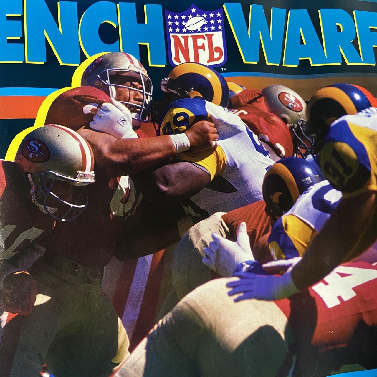 Vintage 90s USA NFL American Football Pro Bowl line up offensive linemen promotional poster