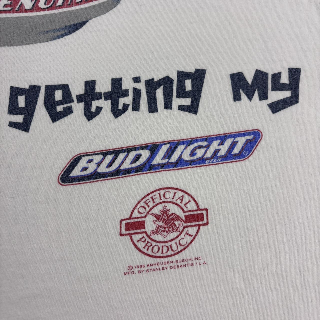 Vintage 90s USA Budweiser Bud Light beer promotional t-shirt