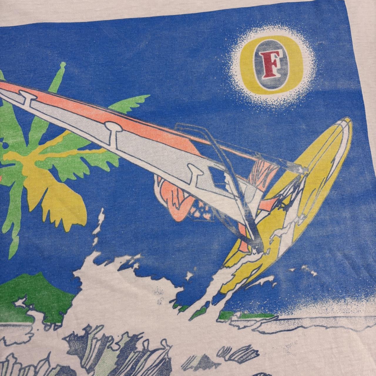 Vintage 90s Fosters beer windsurfing graphic t-shirt