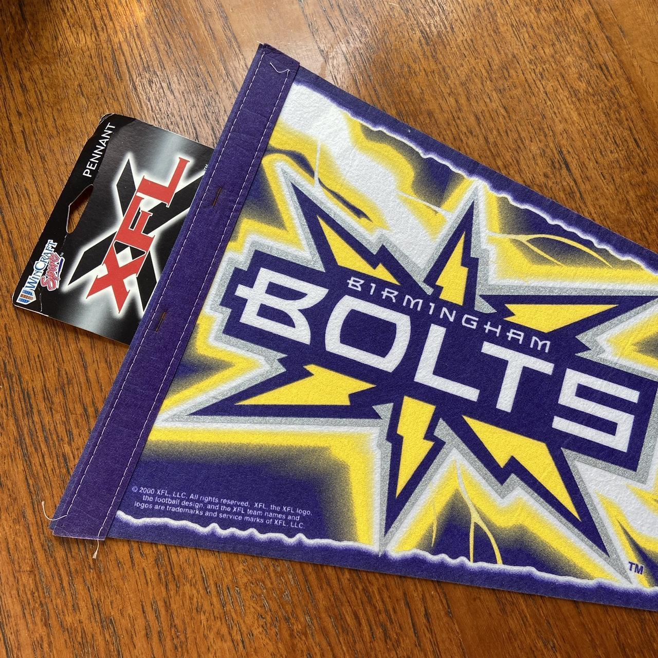 Vintage Y2K 2000s USA Birmingham Bolts XFL American Football felt pennant