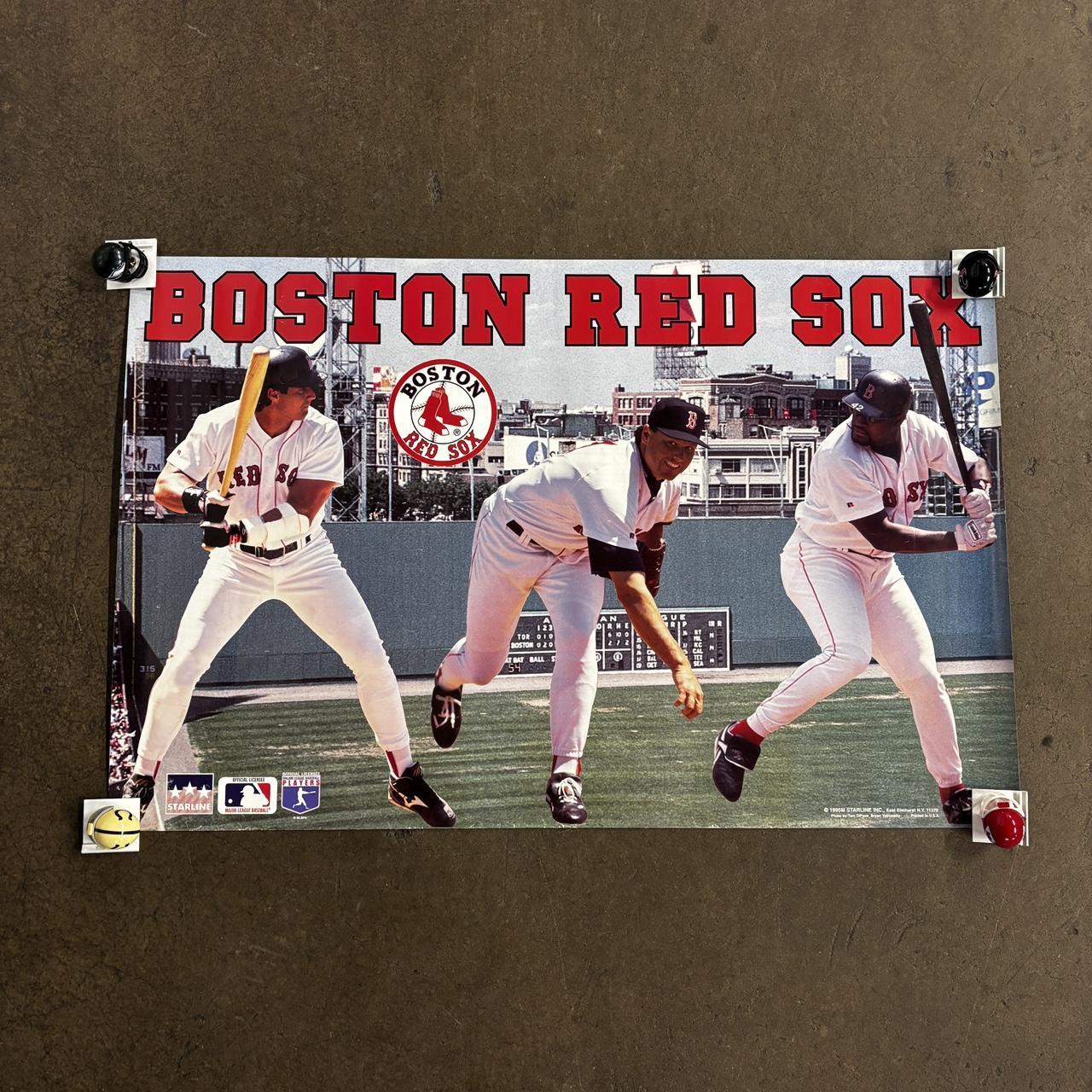 Vintage 90s Boston Red Sox poster MLB Baseball print
