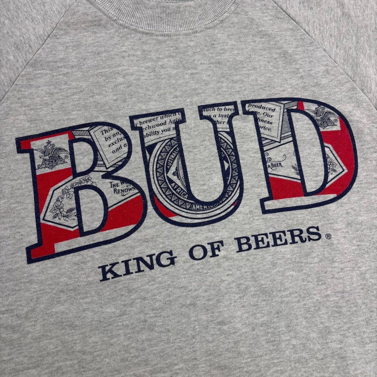 Vintage 90s USA Budweiser king of beers alcohol promotional sweatshirt
